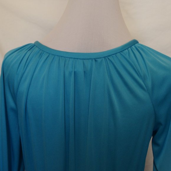 Sunshine Alley Blue Turquoise Pleated Skirt Dress Vintage - Picture 9 of 12